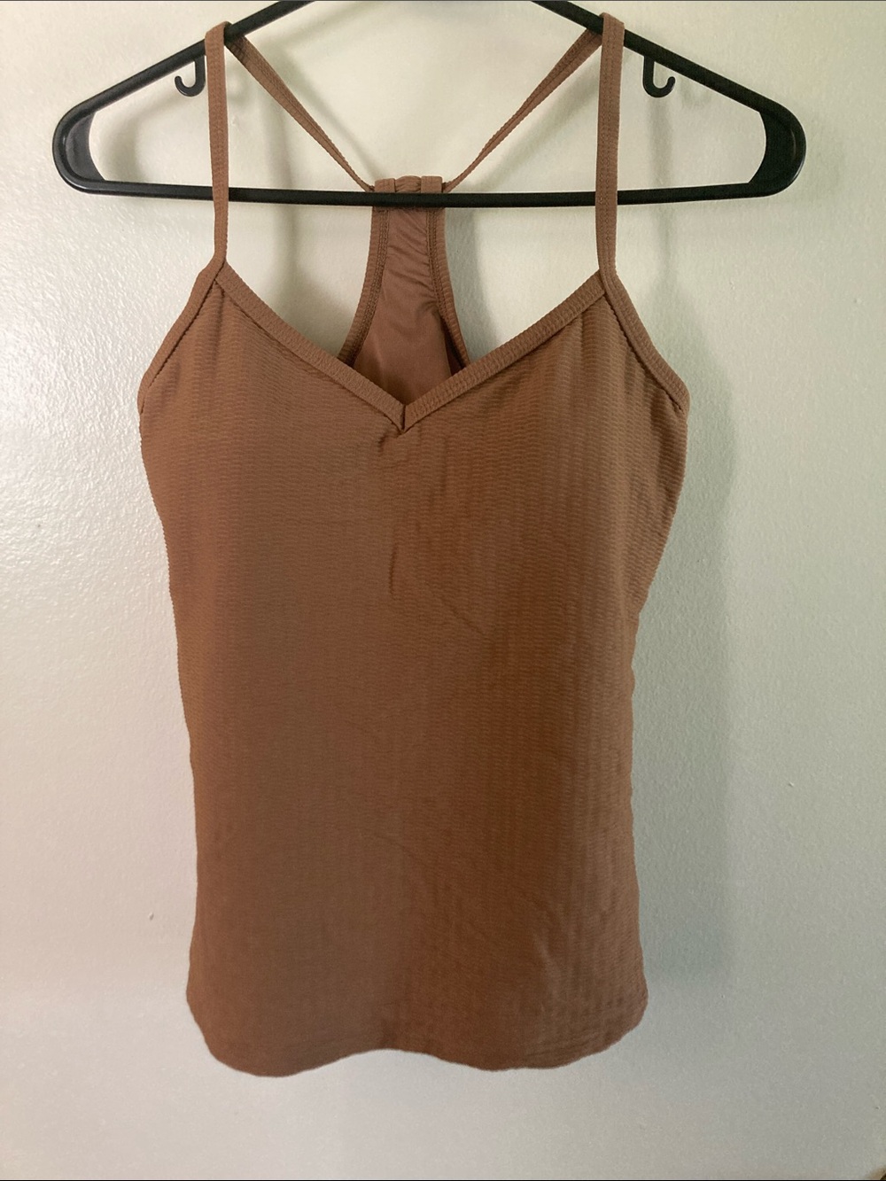 Carve Designs Tan Ribbed V-Neck Racerback Cami